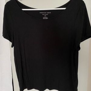 american eagle ribbed wide neck top